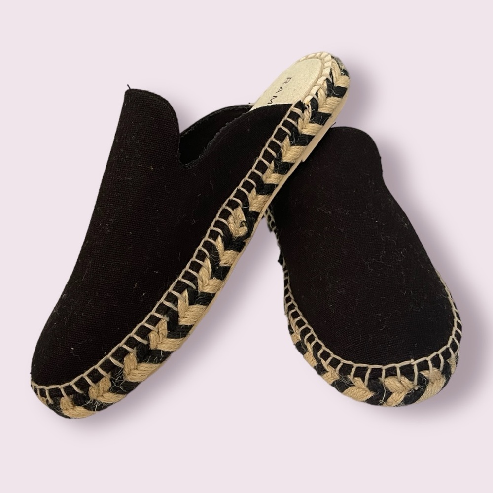 NWOT Rampage Black Bianca Espadrille Canvas Mules Size 7.5 - Picture 1 of 5